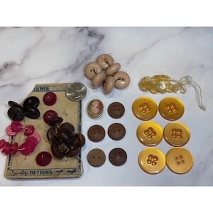 Mixed Vintage Button‎ Lot - Assorted Sizes, Colors & Styles for Crafts/Sewing
